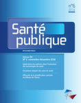 SANTE PUBLIQUE, n°6, vol.31 - Novembre-décembre 2018 - Implication des patients dans l'évaluation des technologies de santé
