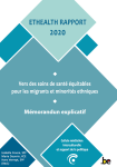 Ethealth Rapport 2020 : Vers des soins de santé équitables pour les migrants et minorités ethniques - mémorandum explicatif