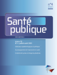 SANTE PUBLIQUE, vol.32, n°4 - Août 2020 - Accompagnement de l'autonomie en santé