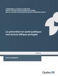 La prévention en santé publique: une lecture éthique partagée